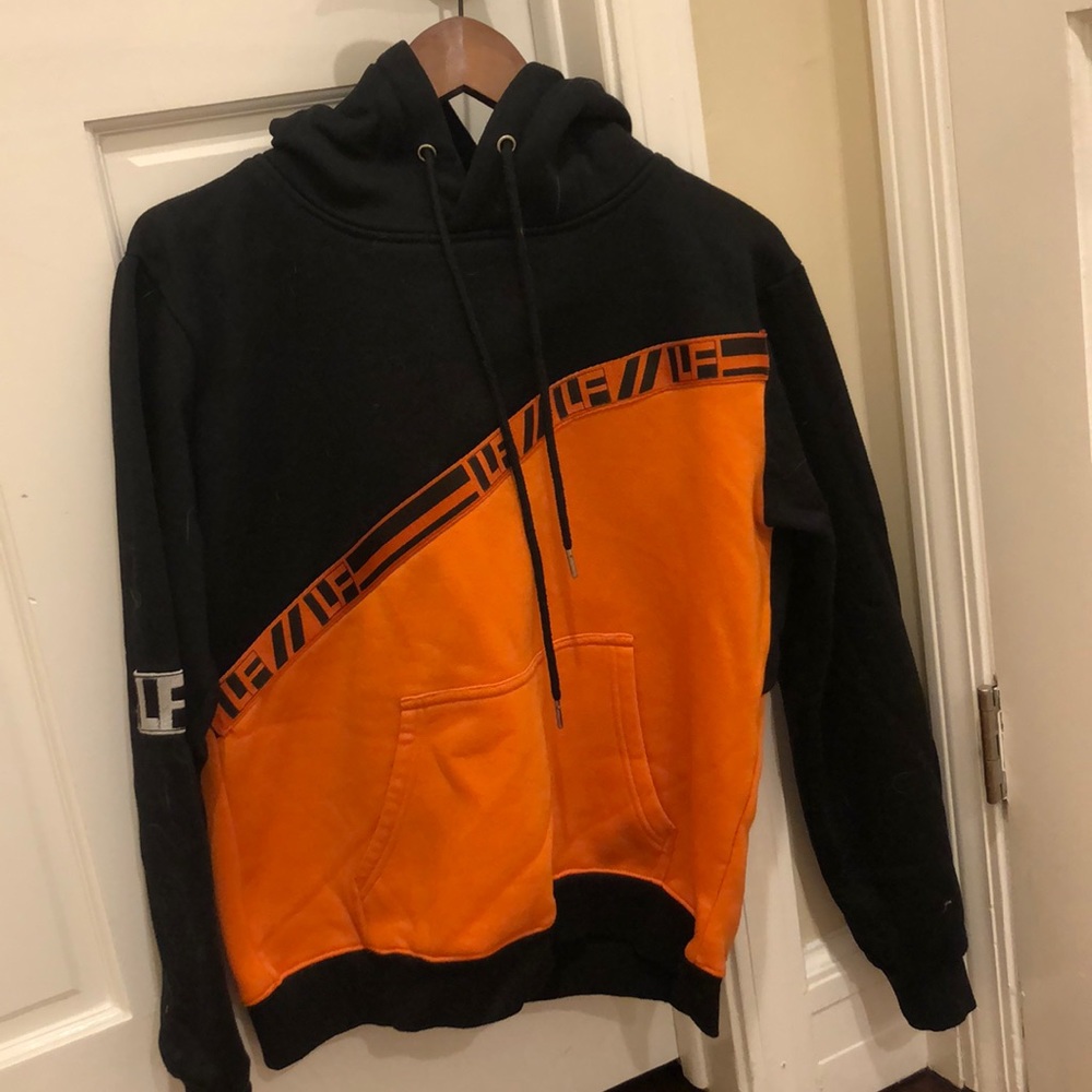 Cute, trendy and comfy black and orange LF hoodie